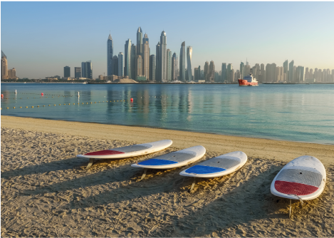 stand up paddle boards on a beach in dubai Paddle Boards on a beach in Dubai