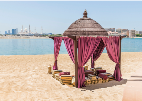 traditional arabian tent in a desert landscape in Dubai and beautiful dives